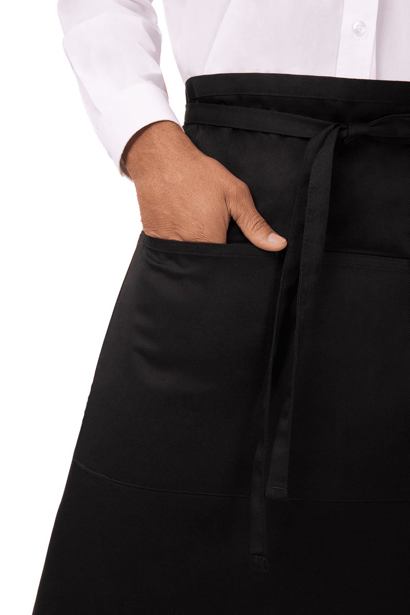 Chef Works Unisex Reversible Server Apron, Black, One Size - Image 4